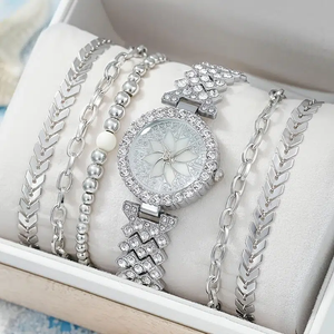 6261 Fashion Casual Simple Quartz Watch With Bracelet Set Gift for Ladies - Product Image 1