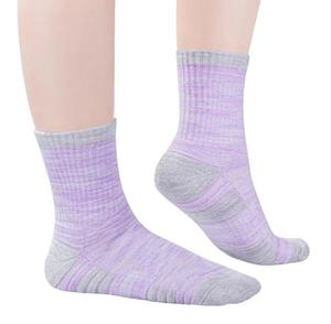 Chaussettes de sport pour hommes, antidérapantes, respirantes, en tricot de spandex, couleur unie violet-gris, pour l'été - Product Image 1