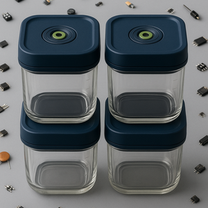 <b>Stackable</b> Micro <b>Storage</b> <b>Box</b> with Vacuum | Tritan Construction 0.6L Capacity 13*13*8cm - Product Image 1