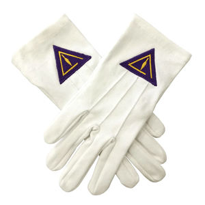 Guantes de Masonería Master Mason Blue Lodge 2026 con Compás Cuadrado de Cuero Blanco y Bordado, Regalia para Exteriores, OEM Disponible - Product Image 6