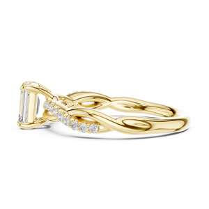Anillos de Boda Clásicos Aries Jewel, Oro Amarillo de 14K, Diamante Cultivado en Laboratorio IGI con Corte Esmeralda de 0.50CT, Anillos de Compromiso para Ella - Product Image 3