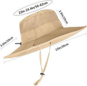 Unisex Wide Brim Sun <b>Hat</b> Adjustable Strap Breathable Waterproof Mesh 3D Embroidery Washed Outdoor <b>Summer</b> Casual for Adults - Product Image 3