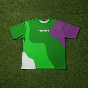 T-shirt sportif personnalisé pour homme, manches courtes, motif géométrique, séchage rapide, col rond, coupe classique, impression par sublimation, polyester tricoté - Product Image 4