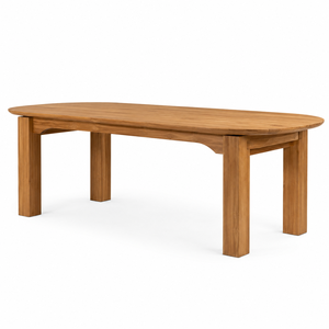 Solid Teak Wood Modern <b>Dining</b> <b>Table</b> with Reverse Bevel <b>Top</b> Eco-Friendly & Waterproof Round Shape for Hotel & Apartment Use - Product Image 1