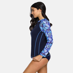Maillot de bain anti-UV pour femme à manches longues, imprimé numériquement, respirant, avec design personnalisé gratuit - Product Image 2