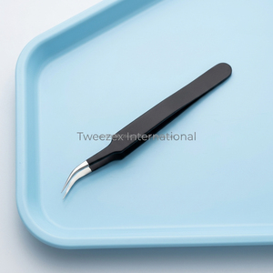 Pince à cils à pointe lisse anti-magnétique en acier inoxydable pour extensions de cils, outil professionnel d'extension de cils 418 - Product Image 2
