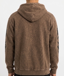 Peaceia Men's Brown <b>Zip</b>-Up Hoodie Casual <b>Front</b> Logo Print Regular Fit Fleece Fabric Winter Wear Polyester/Cotton ODM - Product Image 2