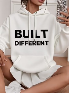 Sweat-shirt court à capuche pour femme, personnalisable avec logo, en molleton vierge à ourlet brut - Product Image 5