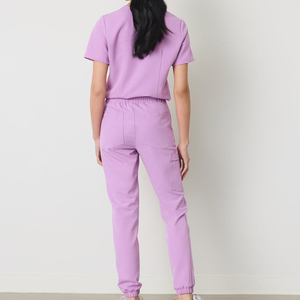 Personalized Logo Medical <b>Scrubs</b> <b>Set</b> Mandarin Collar 4-Way Stretch Polyester Spandex Nurse Jogger Uniform Hospital Workwear - Product Image 4