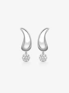 925 Sterling Silver Round Cut Lab Grown Diamond <b>Drop</b> Earring 2 Stone Prong Set Solitaire Push <b>Back</b> Hanging Dangle Pair Wholesale - Product Image 3