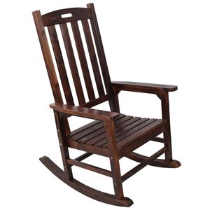 Silla Mecedora de Madera Extra Grande con Asiento Ancho y Respaldo Alto, Sillas Mecedoras Suaves para Interiores y Exteriores BR - Product Image 4