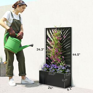 Fioriera da Giardino in Metallo Autoportante o da Parete con Traliccio per Piante Rampicanti - Product Image 3