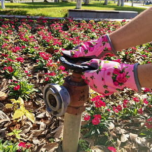 Guantes de Jardinería Transpirables con Sublimación de Flores, con Garras de Cuero en la Palma, para Plantar, Trabajar en el Jardín, Equipo de Protección - Product Image 5
