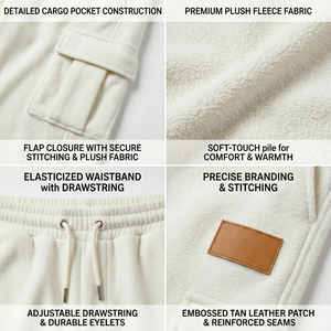 Custom Luxury Blank Men Cargo Sweatpants Comfort <b>Drawstring</b> Elastic Waist Casual Joggers Fleece Thick Cargo Pants <b>Trouser</b> - Product Image 6