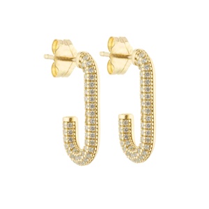 925เครื่องประดับเงินสเตอร์ลิงต่างหูชุบทองต่างหูรูปทรงเรขาคณิตคริสตัล CZ เจาะต่างหูชุดเครื่องประดับผู้หญิงหูแหวน - Product Image 1