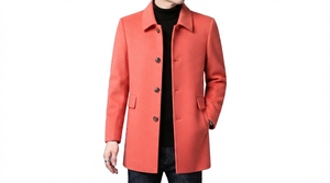<b>Men's</b> Premium <b>Long</b> Overcoat Tailored Fit Button Front Classic Collar <b>Winter</b> Outerwear Custom Private Label Fashion <b>Coat</b> - Product Image 6