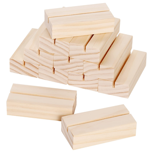 Porte-cartes de visite carré en bois U F INTERNATIONAL WCH-4, design moderne, fait main, longueur personnalisable 3x4 pouces - Product Image 6