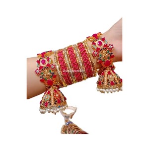 <b>Wedding</b> Eco Friendly Stainless Steel Geometric Bohemian Bridal Bangles Set Customizable Heavy Traditional Indian Jewelry - Product Image 1