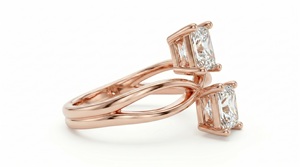 Anillo de Compromiso con Diamantes de Corte Princesa para Mujer, Diamantes Cultivados en Laboratorio - Product Image 4