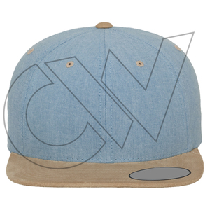 หมวกแก๊ปยีนส์สีฟ้าอ่อน 6 แผง ทรงวินเทจ ผ้าฝ้าย 100% ปีกสีแทน แบบ Snapback สำหรับทุกเพศ สวมใส่สบาย ปรับขนาดได้ ขายตรงจากโรงงาน - Product Image 1