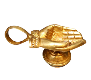 Lámpara de aceite Diya artesanal de latón con diseño floral, tradicional Deepak Deepam con motivo floral para el hogar o el templo - Product Image 3