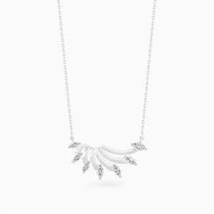 Women's 925 <b>Silver</b> Rhodium Plated Marquise Diamond Pendant Necklace Minimalist Flower Design <b>Box</b> <b>Chain</b> Everyday Wear - Product Image 1