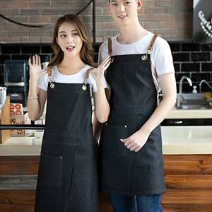 ผ้ากันเปื้อนหนังพร้อมสายหนังและกระเป๋าสำหรับพนักงานร้านอาหารบาร์ ชุดยูนิฟอร์มแบบ unisex - Product Image 5