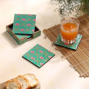 Ensemble de sous-verres en nacre de Lyon avec incrustations en os, design moderne et multifonctionnel, modèle Star Crafts India SCI-CS-1002 - Product Image 5