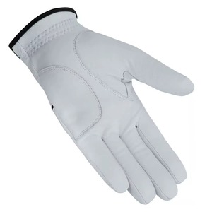 Gants de golf en cuir véritable unisexes blancs antidérapants à enfiler pour les mains - Product Image 3