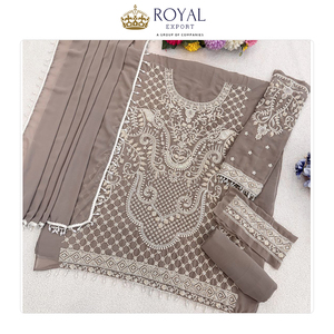 Oferta Especial en Hermosa Colección Étnica de Ropa Pakistaní de Diseño: Conjunto de Traje de Georgette con Bordado y Lentejuelas - Product Image 5