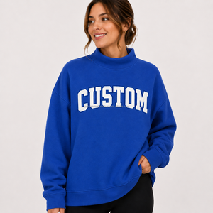 Sudadera con cuello alto bordada a medida, sudadera con cuello alto con apliques bordados, sudadera con letras griegas bordadas en chenilla - Product Image 3