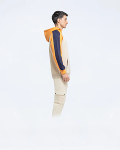 Sudadera con Capucha Premium de Algodón Pesado con Bloques de Color y Manga Raglán, Cuello Alto, Diseño Personalizado, Proveedor Mayorista - Product Image 1