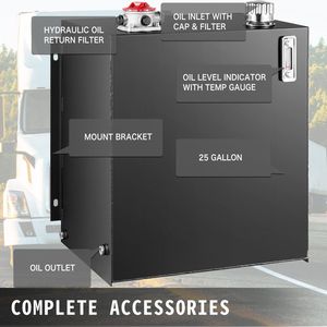 Serbatoio in Acciaio Idraulico Resistente da 25 Galloni, Serbatoio per Trasferimento Carburante ad Alta Capacità per Componenti Idraulici - Product Image 6