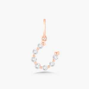 Minimalist Horseshoe Charm Delicate Elegant Lab Grown Diamond Solitaire Lucky <b>Pendant</b> 14K 18K <b>Solid</b> <b>Gold</b> Women's Gift Jewelry - Product Image 5