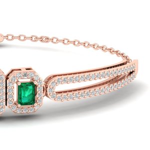 REYES New Design 14K Solid Gold Moissanite and Emerald <b>Gemstone</b> <b>Bracelets</b> Luxury Wedding Gift Jewelry at Wholesale Prices - Product Image 4