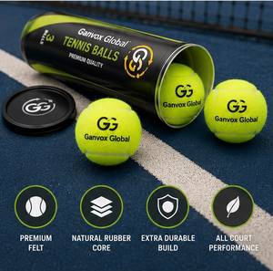 Pelotas de Tenis Ganvox Global, Paquete de 3 en Cilindro, Duraderas, Alto Rebote, de Goma, para Práctica y Entrenamiento en Todas las Canchas - Product Image 3