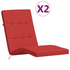 2 pz cuscini sedia sdraio da esterno in tessuto Oxford rosso - Product Image 2