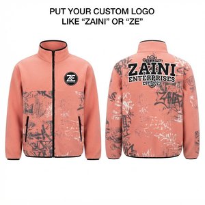 Chaqueta Polar Premium de 240g, Color Rosa Coral, Cierre Completo, Cuello Alto, Ropa de Calle Cálida e Impermeable, Unisex - Product Image 1