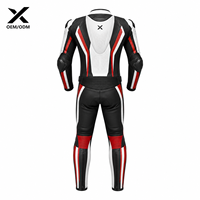 X Sports City OEM/ODM Setelan Motor Hybrid Kulit Sapi Pria 400g Custom dengan Cetak Transfer Panas, Pakaian Balap Lengan Panjang