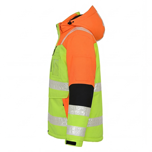 Sweat à capuche de sécurité réfléchissant haute visibilité avec fermeture éclair, en tissu polyester, impression UV, service OEM pour vêtements de travail pour hommes - Product Image 5