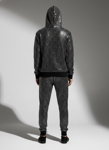 Sweat à capuche zippé pour homme avec strass, en molleton épais 480 g/m², délavage acide, coupe oversize, logo personnalisé, streetwear, OEM - Product Image 3