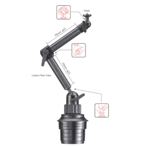 Cup <b>Holder</b> Phone Mount for <b>Car</b> Carbon Fiber 360 Adjustable <b>Tablet</b> iPad Camera <b>Holder</b> Heavy Duty No-Drill - Product Image 2