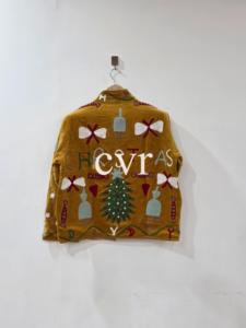 Hand Embroidered Velvet <b>Christmas</b> Santa Bomber <b>Jacket</b> Full Sleeve Zipper Closure Adult Winter <b>Jacket</b> - Product Image 2