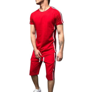 Conjunto de Pantalones Cortos Deportivos para Hombre, Logotipo Personalizado, 2 Piezas, Sólido, Informal, Transpirable, Tela de Algodón, Producción al por Mayor - Product Image 2