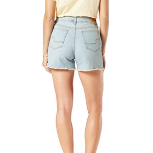 Pantalones cortos de mezclilla rectos de cintura alta para mujer, estilo americano, informales, para verano - Product Image 3