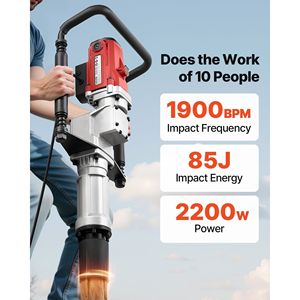 2200W Electric T <b>Post</b> <b>Driver</b> Powerful Handheld Pile <b>Driver</b> for Fence 2.17 In/55mm & 2.76 In/70mm Sleeves Met - Product Image 2