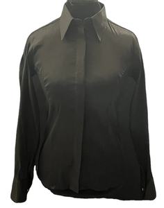 Chemise Cowgirl Western Show faite à la main sur taffetas extensible noir - Product Image 1