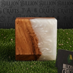 Caja de Anillos de Madera y Resina, Cuadrada, Moderna, Hecha a Mano, para Guardar Joyas, Marca Billion Of Crafts - Product Image 4