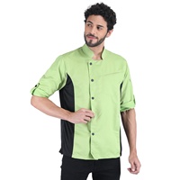Uniformes OEM Unisexe Veste de Chef Asymétrique Manches Longues Logo Personnalisé Couleur Personnalisée Tissu Poly/Coton/Viscose Restaurant Bar