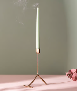 Support de bougie en laiton doré torsadé pour mariage, événement festif, support de bougie luxueux finition métallique pour décoration de table à la maison - Product Image 2